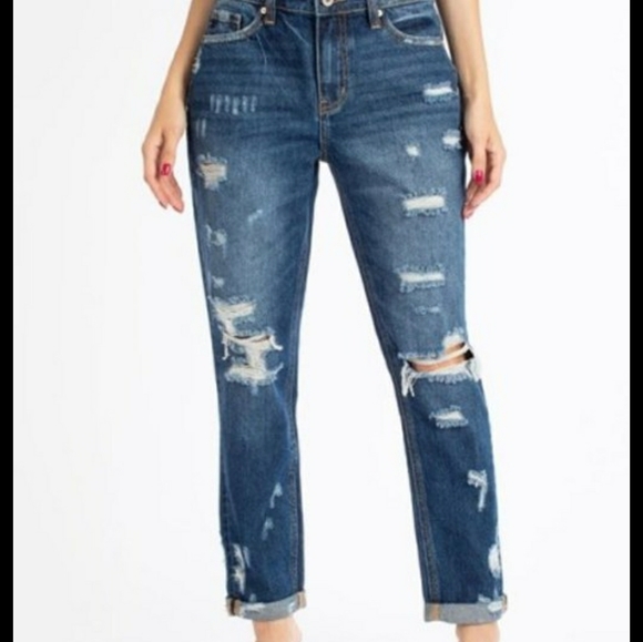 Kancan Distressed Boyfriend Jeans - Picture 2 of 11